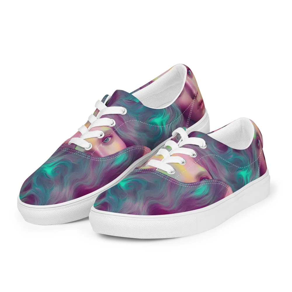 Surreal Tresses on Men's Lace-Up Canvas Shoes — Left Front