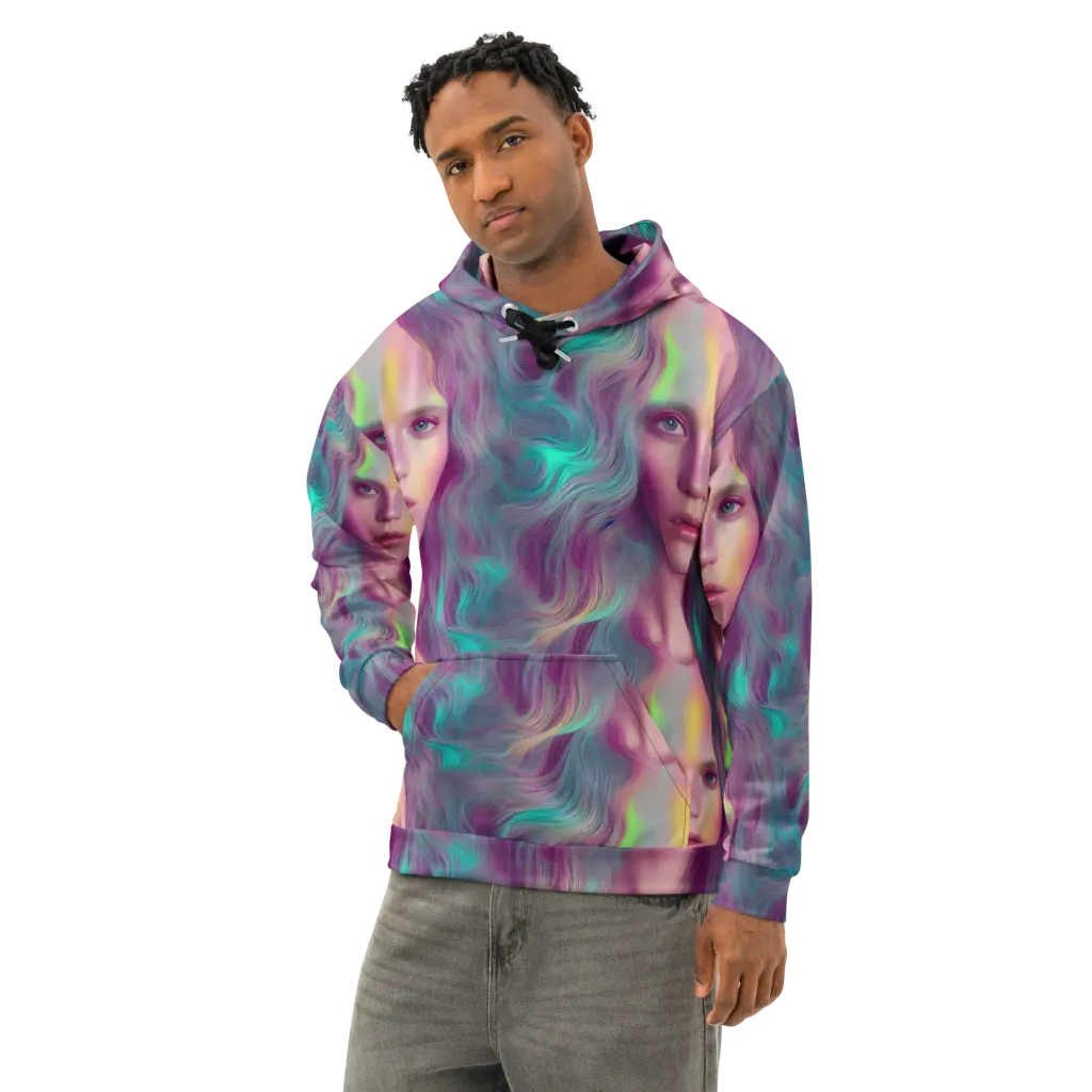 Surreal Tresses on Cotton Hoodie — Left Front