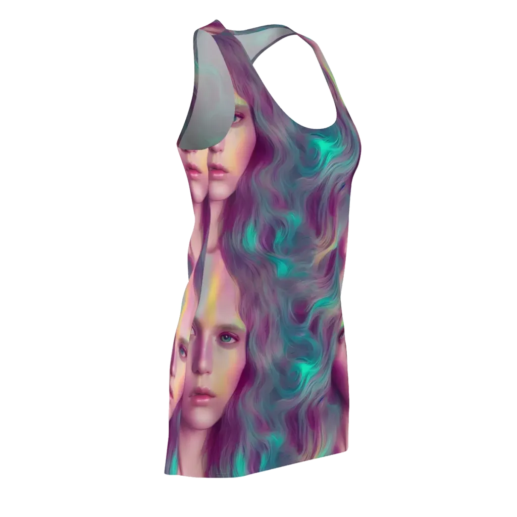 Surreal Tresses on Racerback Dress — Front Side