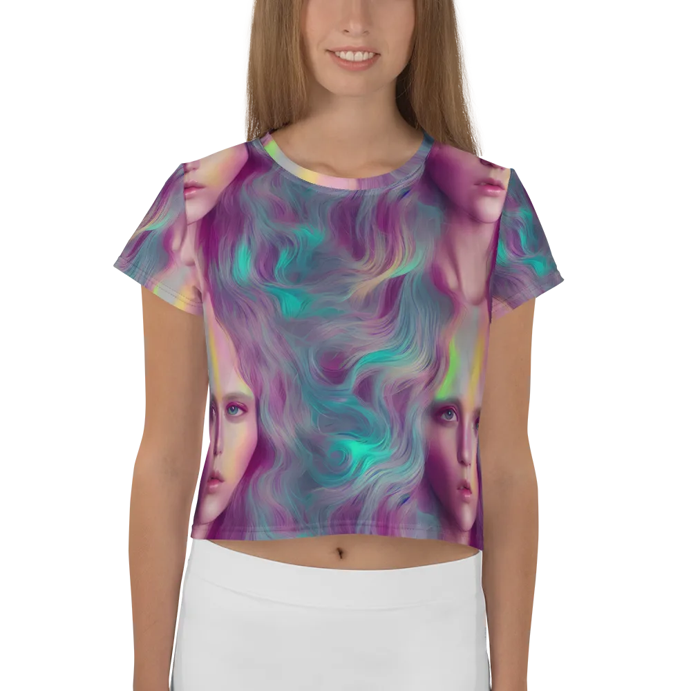 Surreal Tresses on Crop Tee — Front