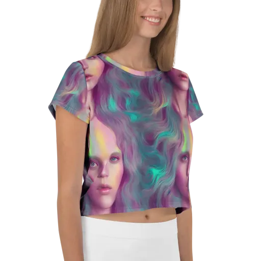 Surreal Tresses on a Crop Tee