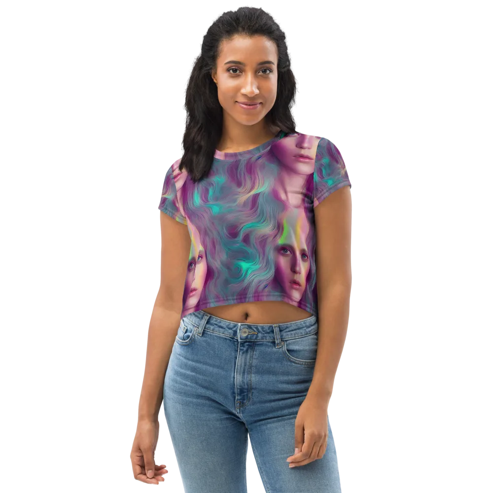 Surreal Tresses on Crop Tee — Front