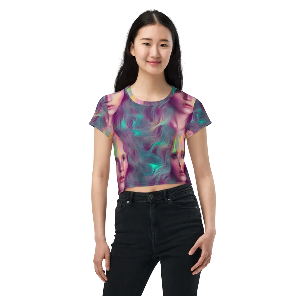 Surreal Tresses on Crop Tee — Front
