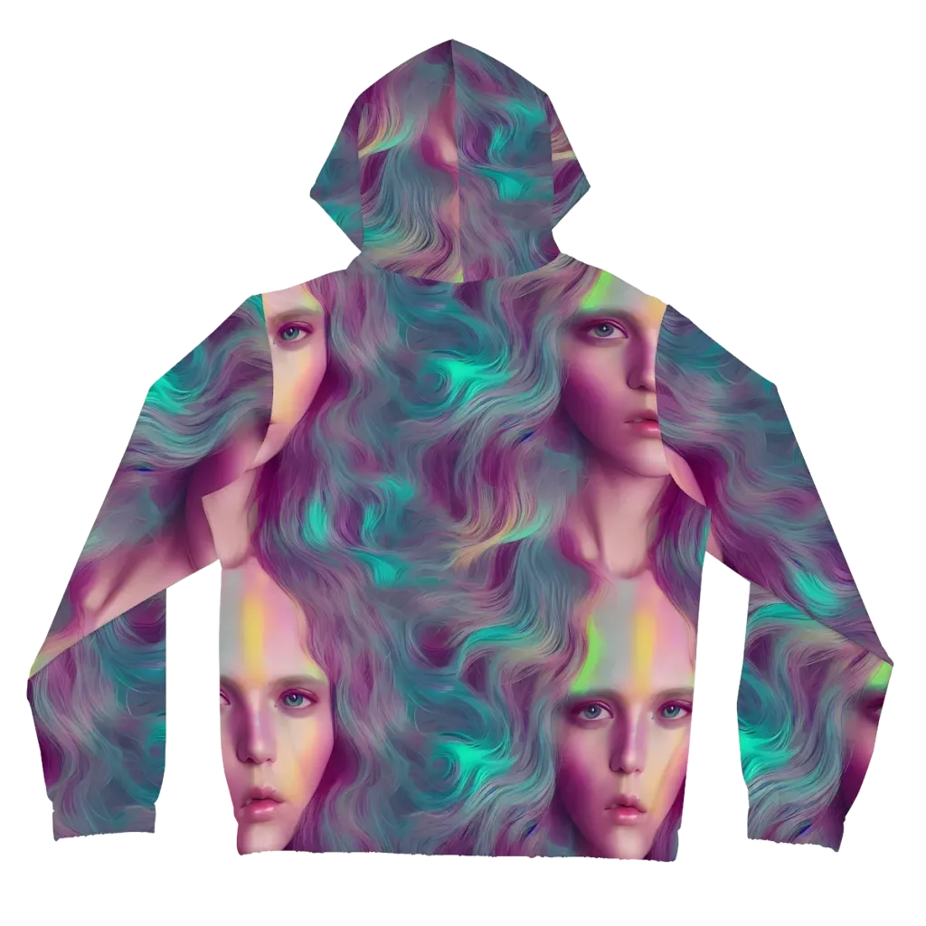Surreal Tresses on Women's Full-Zip Hoodie — Back