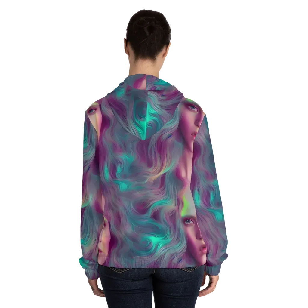 Surreal Tresses on Women's Full-Zip Hoodie — Back On Person