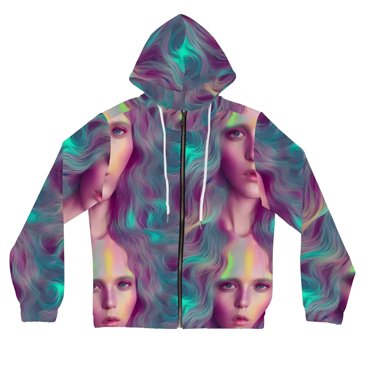 Surreal Tresses on Women's Full-Zip Hoodie — Front