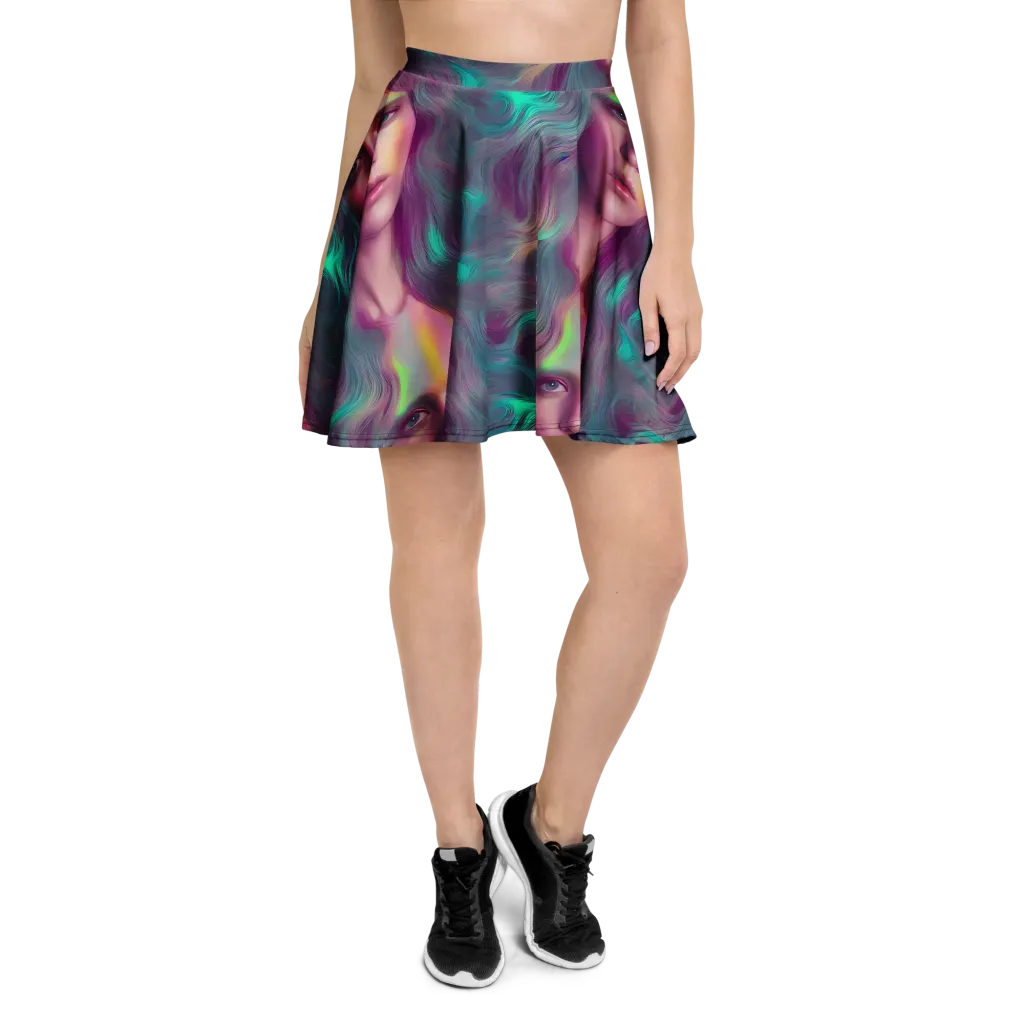 Surreal Tresses on Skater Skirt — Front
