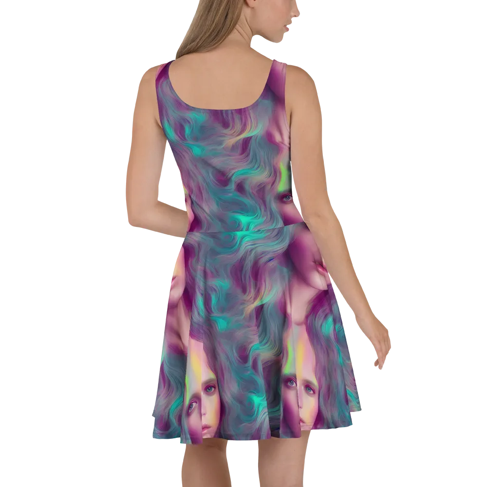 Surreal Tresses on Skater Dress — Back