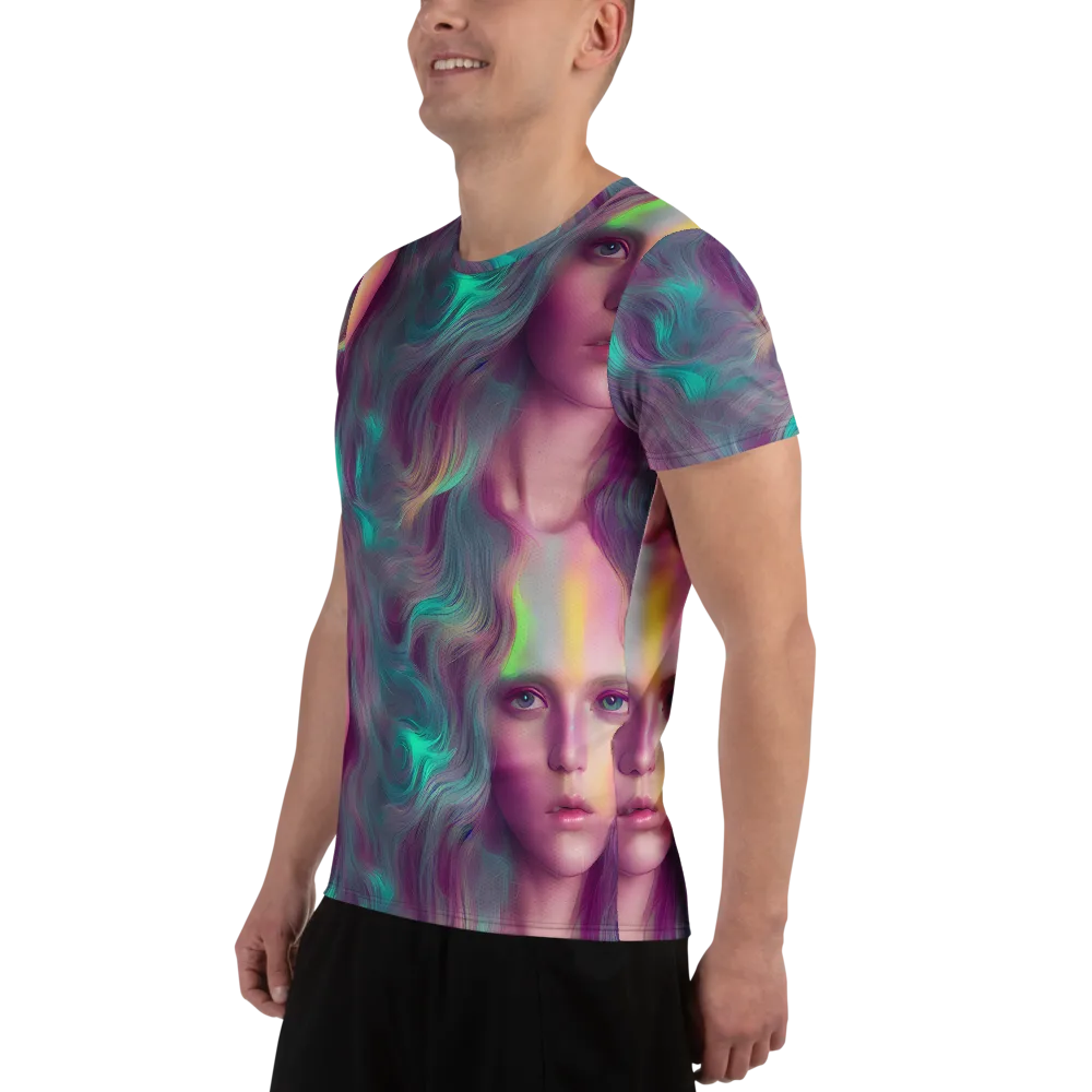 Surreal Tresses on Men's Athletic T-Shirt — Left