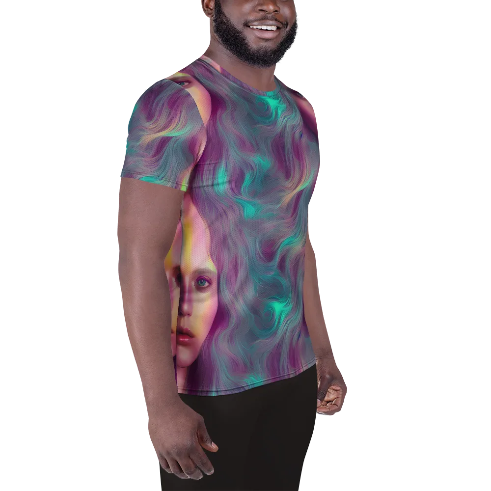 Surreal Tresses on Men's Athletic T-Shirt — Right