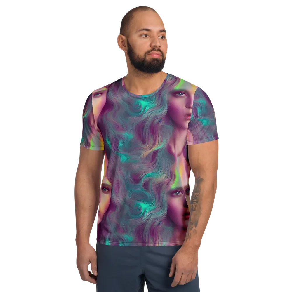 Surreal Tresses on Men's Athletic T-Shirt — Front