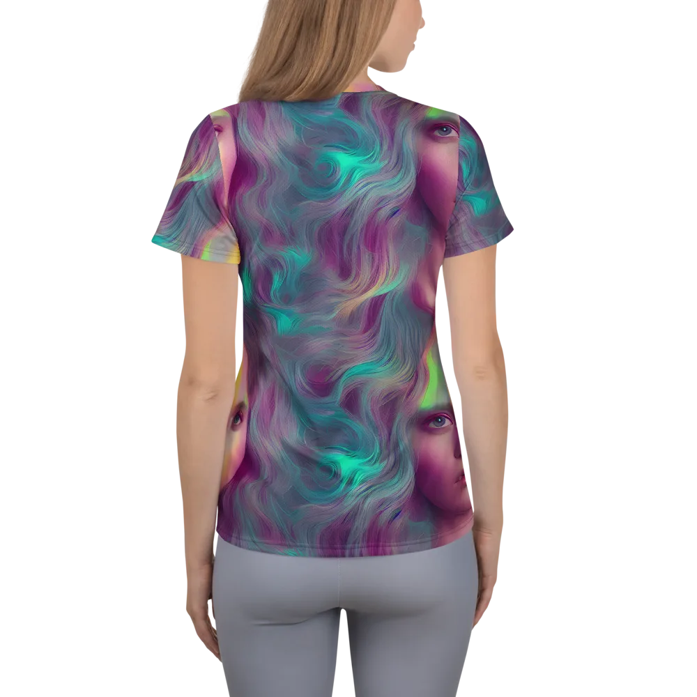 Surreal Tresses on Women's Athletic T-Shirt — Back