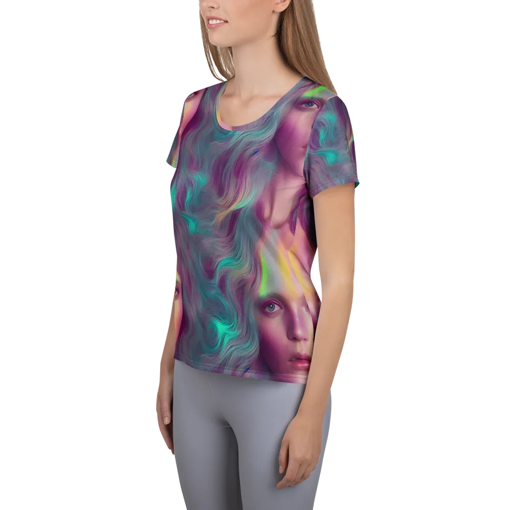 Surreal Tresses on Women's Athletic T-Shirt — Left