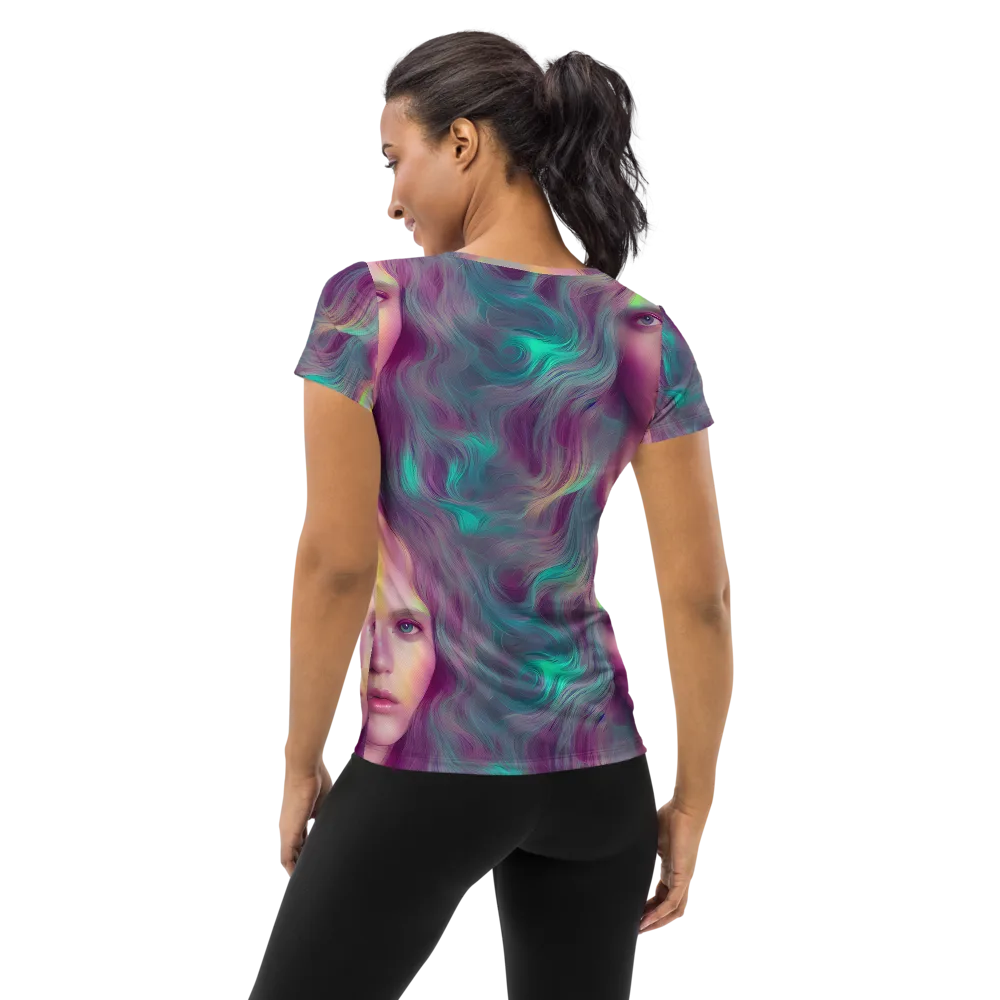 Surreal Tresses on Women's Athletic T-Shirt — Back