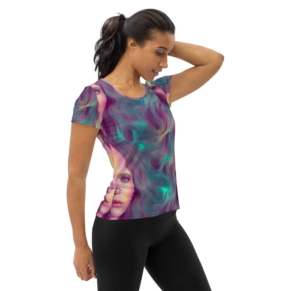 Surreal Tresses on Women's Athletic T-Shirt — Right