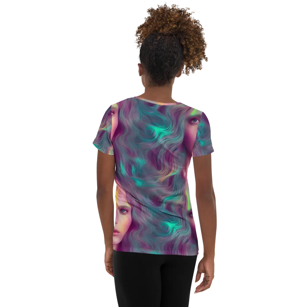 Surreal Tresses on Women's Athletic T-Shirt — Back