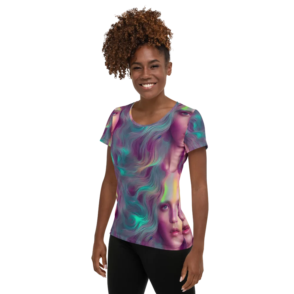Surreal Tresses on Women's Athletic T-Shirt — Left