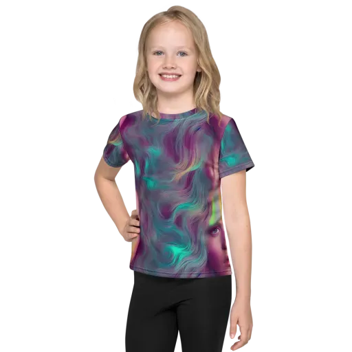 Surreal Tresses on a Kids Crew Neck T-Shirt