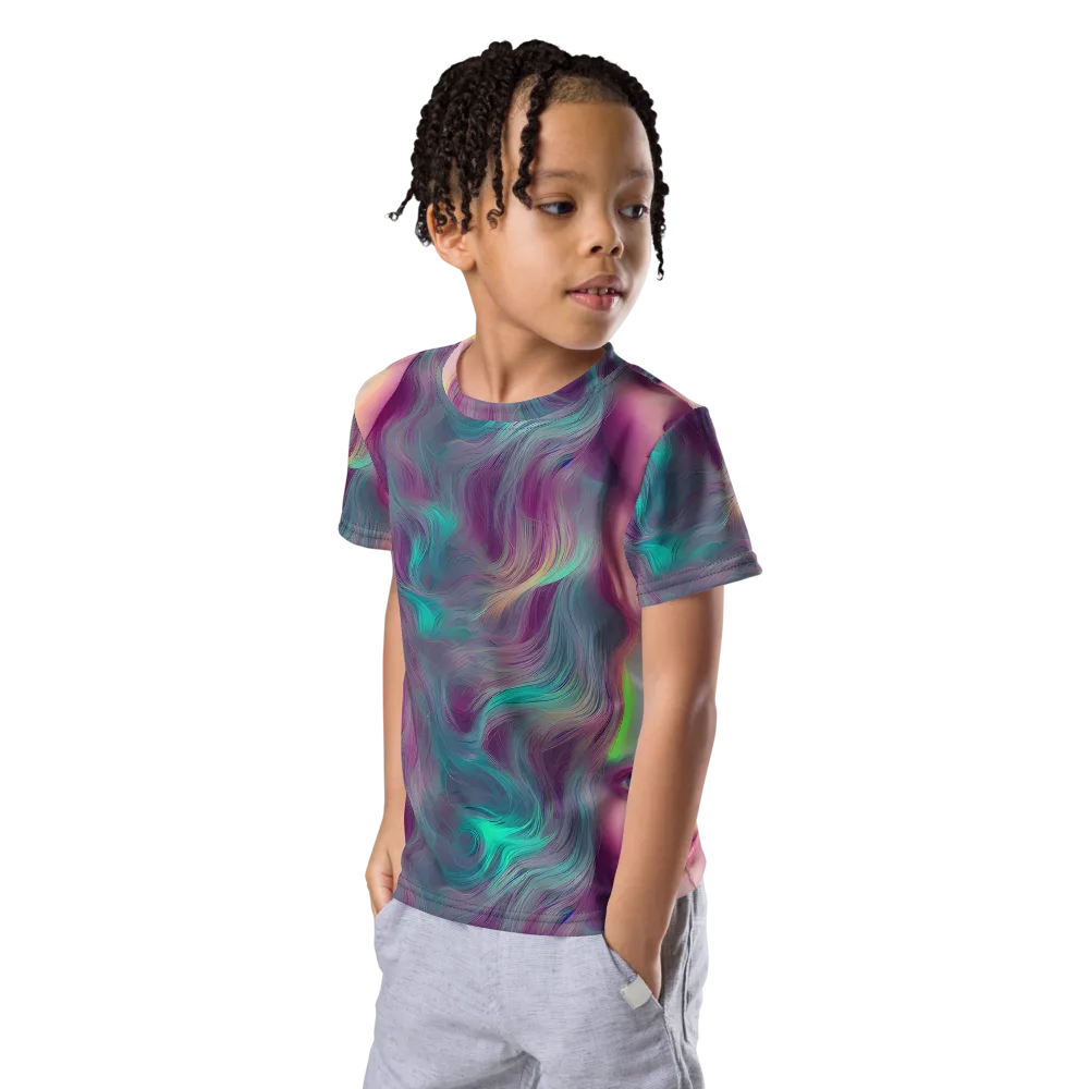 Surreal Tresses on Kids Crew Neck T-Shirt — Left Front