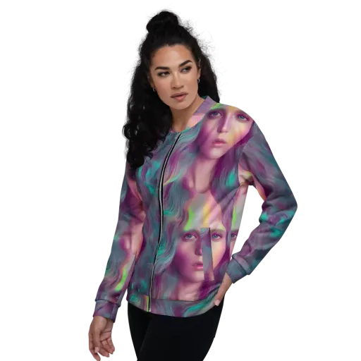 Surreal Tresses on a Bomber Jacket