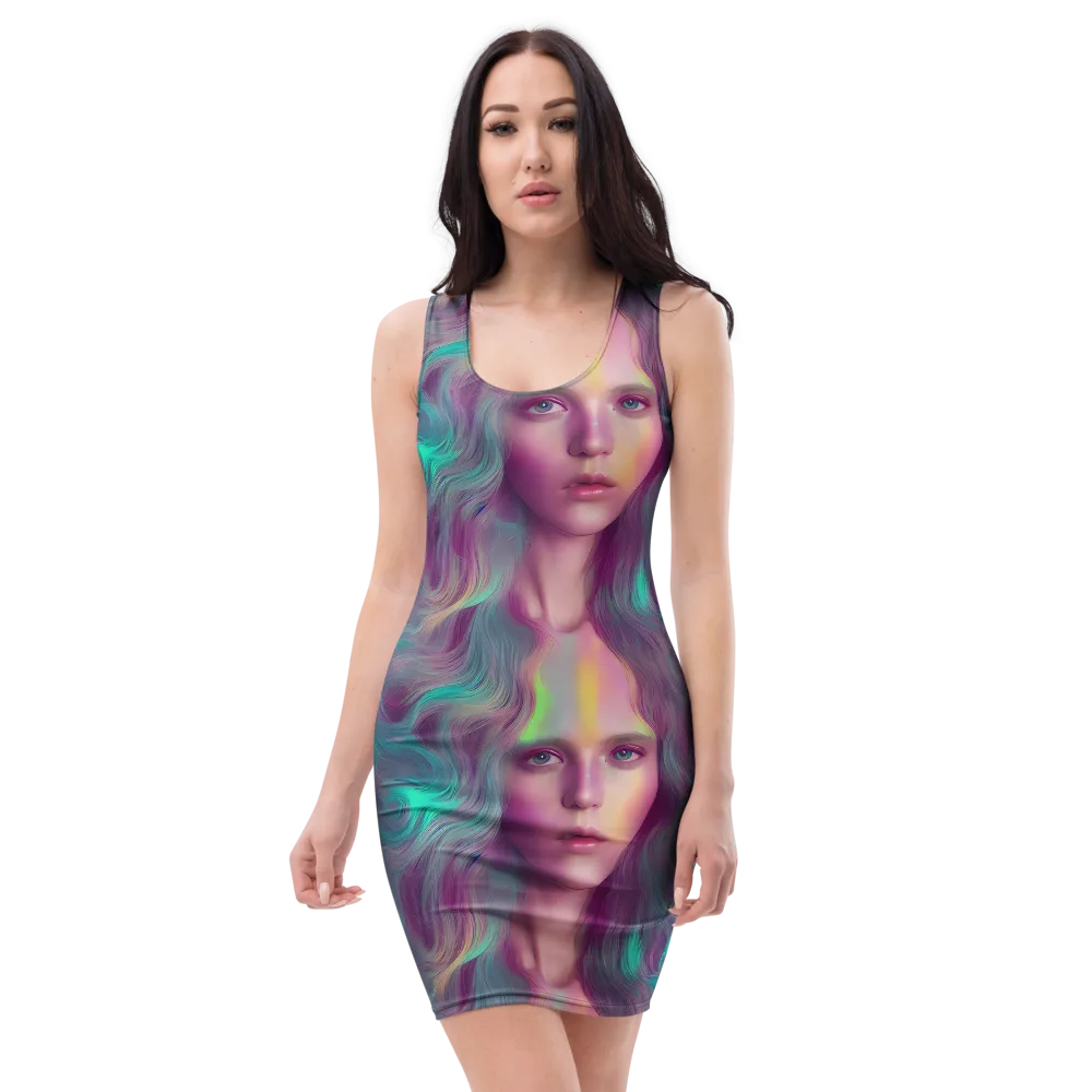 Surreal Tresses on Bodycon Dress — Front