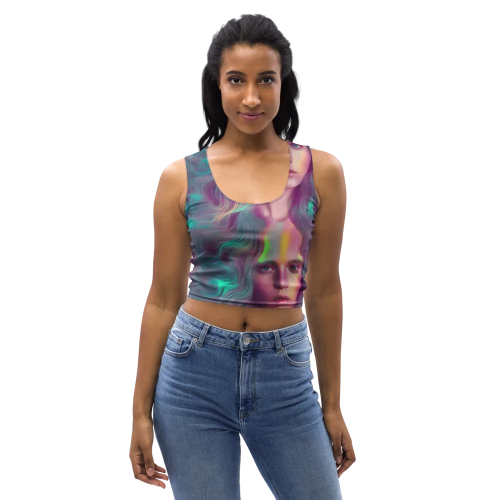 Surreal Tresses on Crop Top — Front