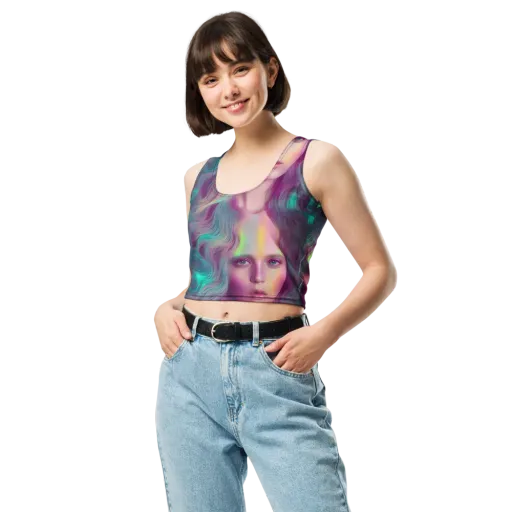 Surreal Tresses on a Crop Top