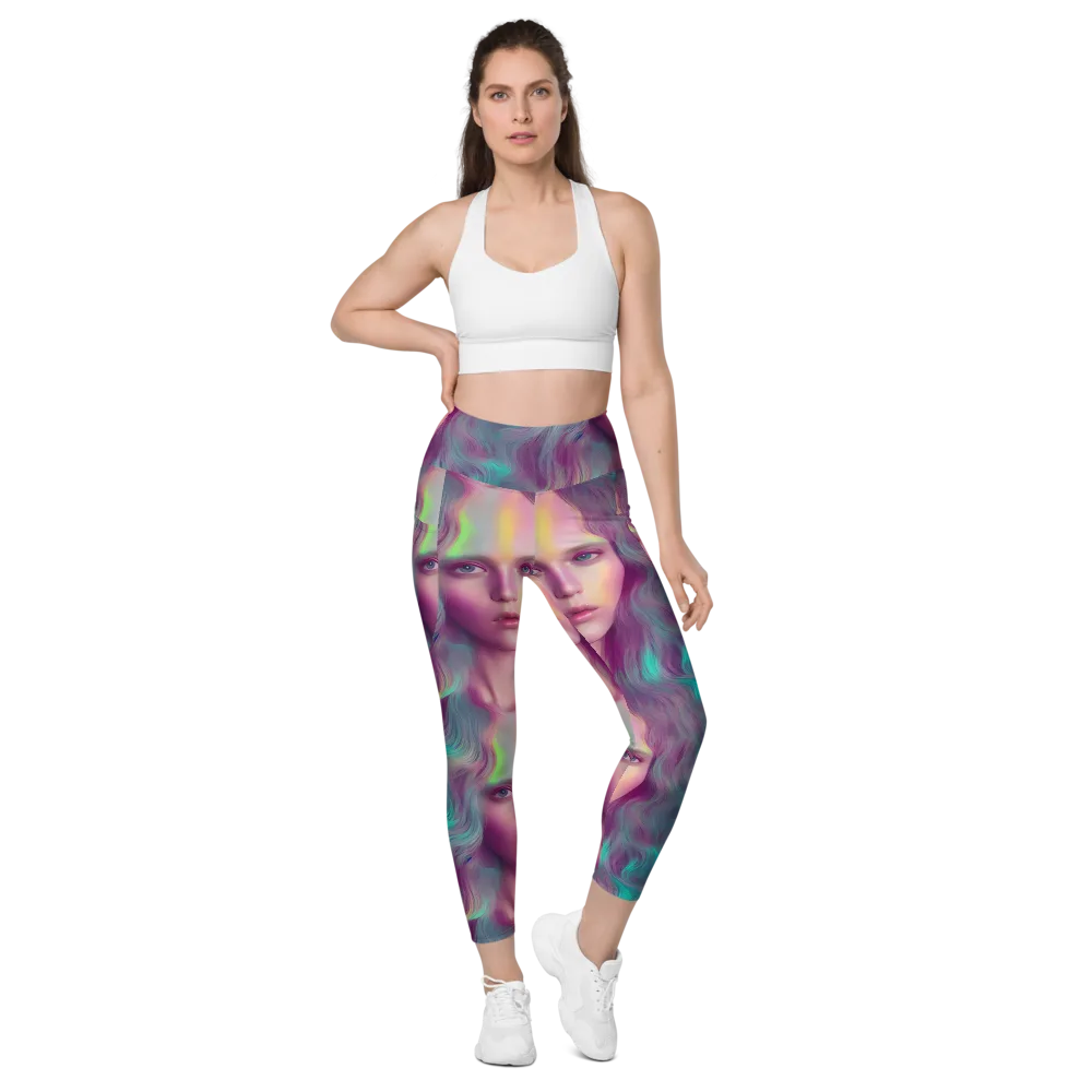 Surreal Tresses on Leggings with Pockets — Front
