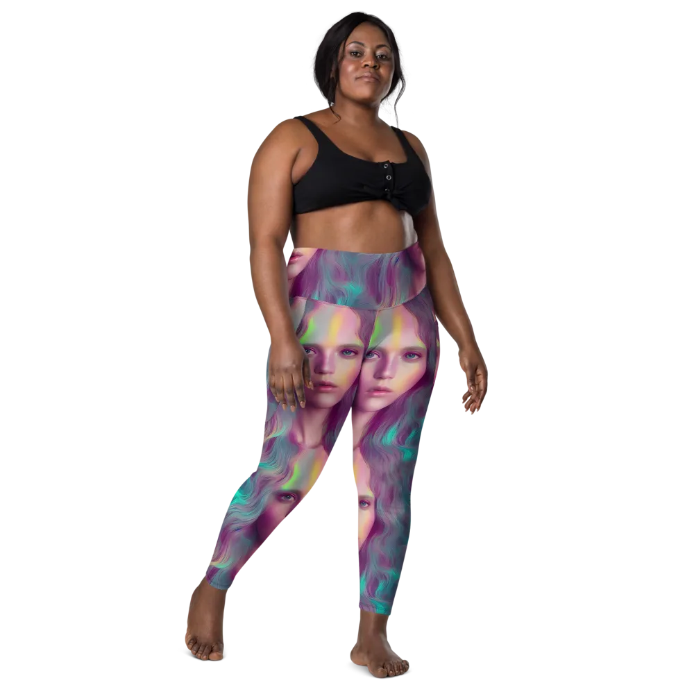 Surreal Tresses on Leggings with Pockets — Front