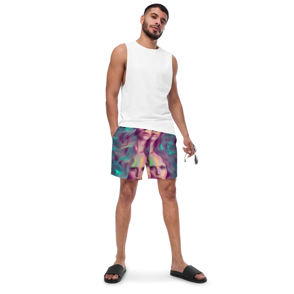 Surreal Tresses on Swim Trunks — Front