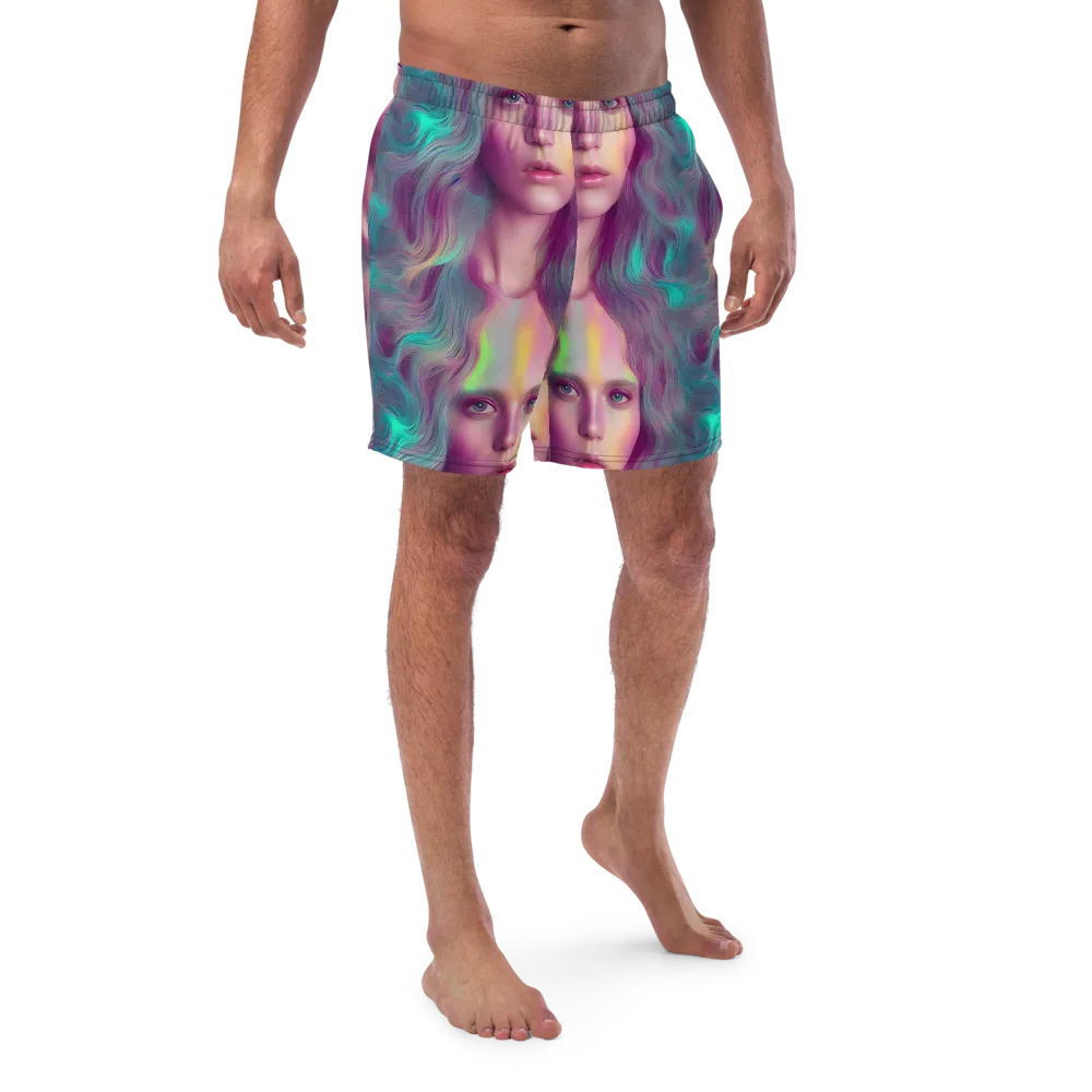 Surreal Tresses on Swim Trunks — Front