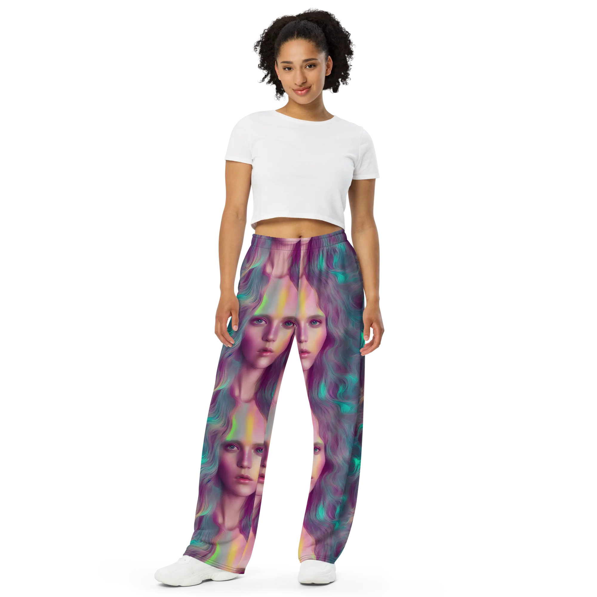 Surreal Tresses on Wide-Leg Pants — Front