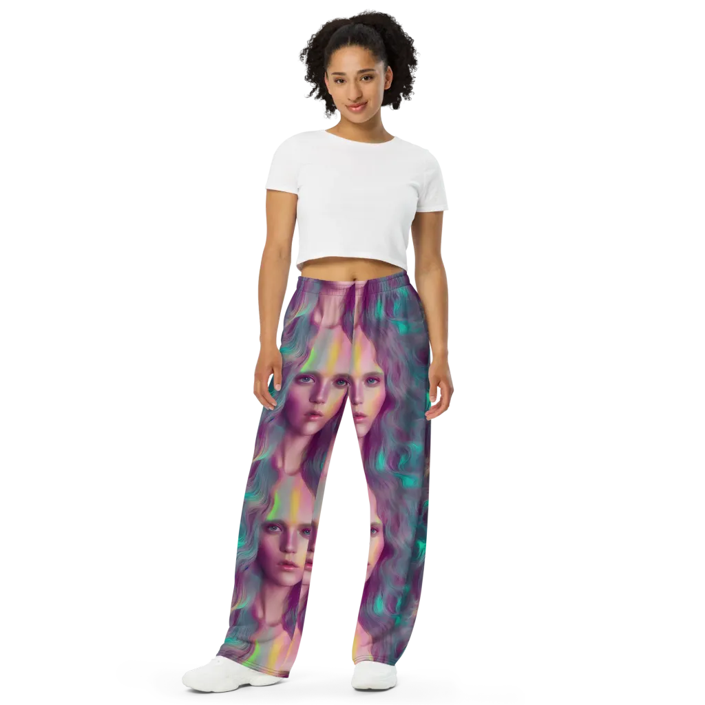 Surreal Tresses on Wide-Leg Pants — Front