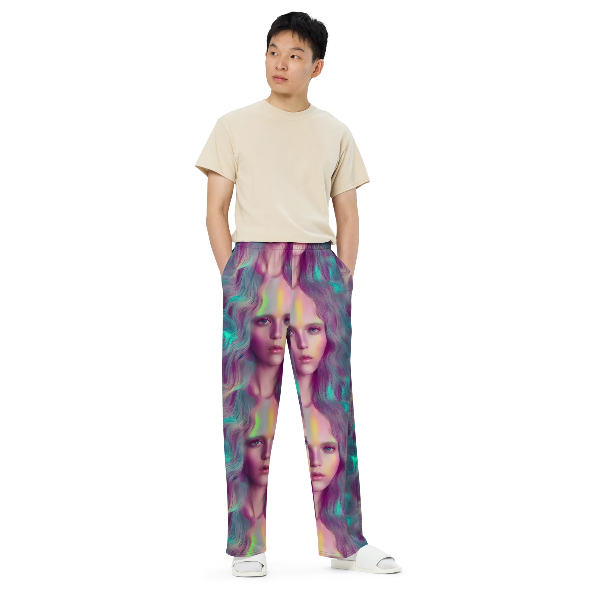Surreal Tresses on Wide-Leg Pants — Front