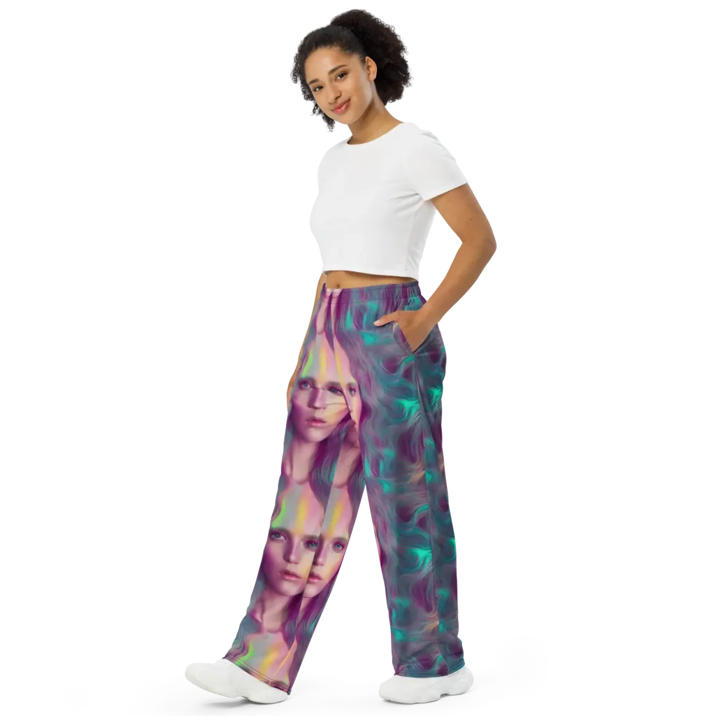 Surreal Tresses on Wide-Leg Pants — Left Front