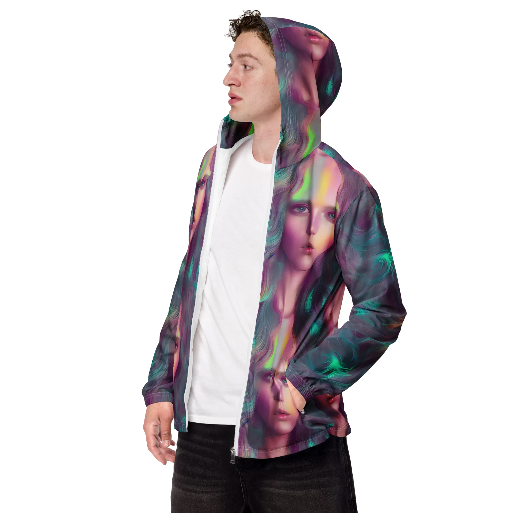 Surreal Tresses on Men's Windbreaker — Left Front