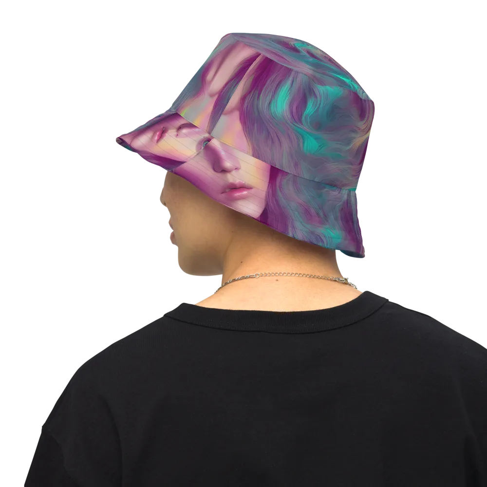 Surreal Tresses on Reversible Bucket Hat — Back Inside