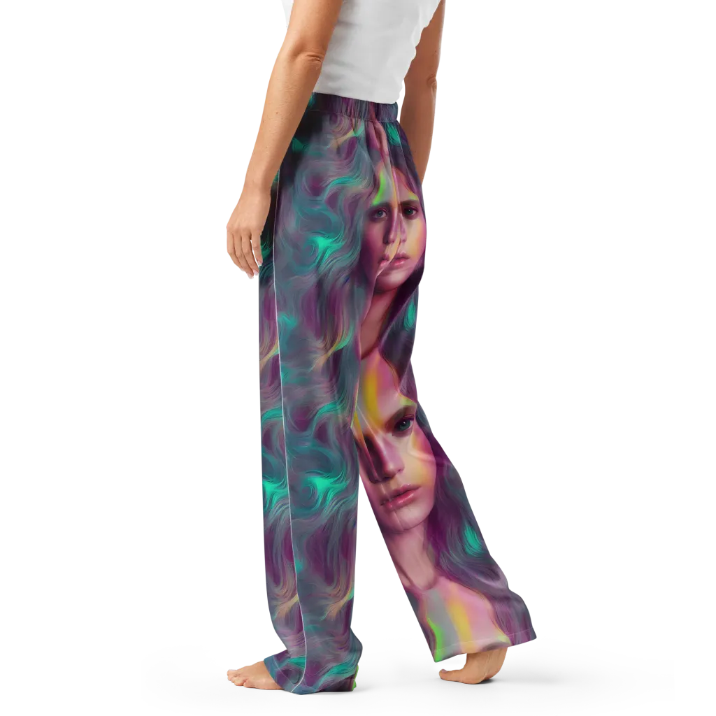 Surreal Tresses on Women's Pajama Pants — Left