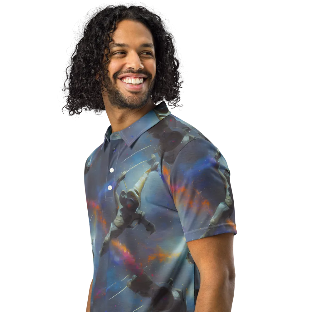 Gravity's Palette on Men's Slim Fit Polo Shirt — Left Front