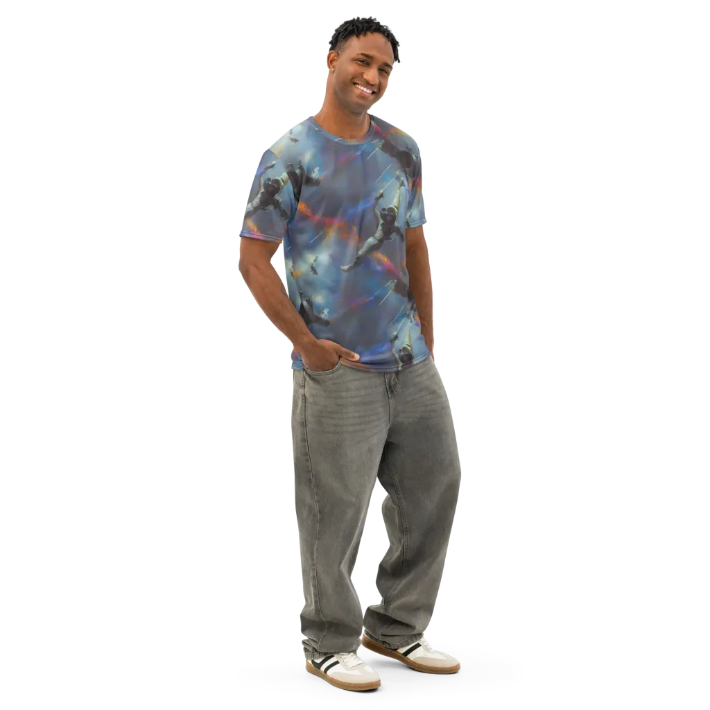 Gravity's Palette on Men's Cotton Crew Neck T-Shirt — Right Front