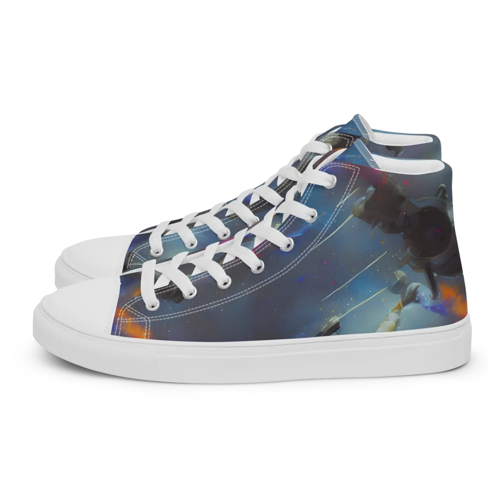 Gravity's Palette on Men's High Top Canvas Shoes — Left