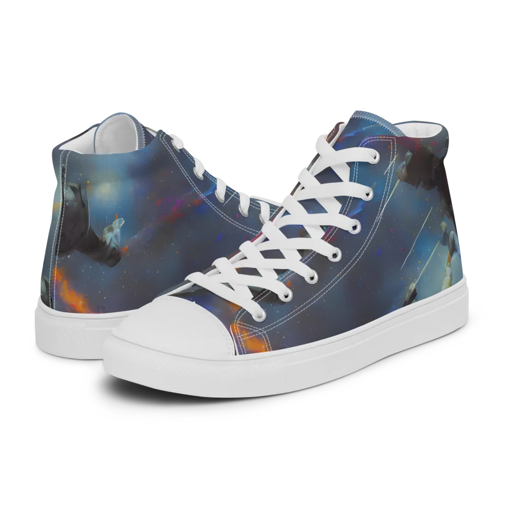 Gravity's Palette on Men's High Top Canvas Shoes — Left