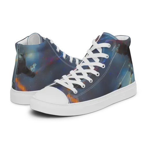 Gravity's Palette on a Men's High Top Canvas Shoes