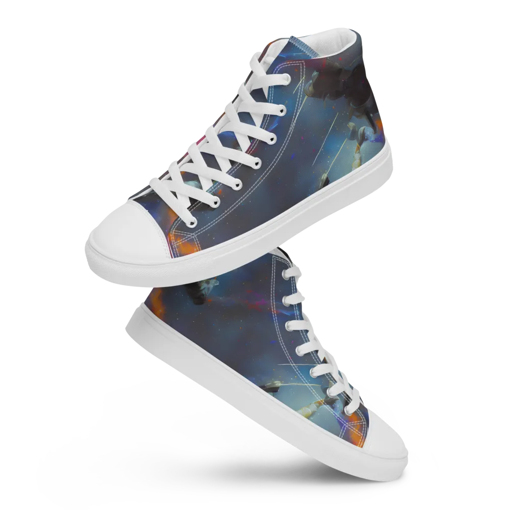 Gravity's Palette on Men's High Top Canvas Shoes — Front