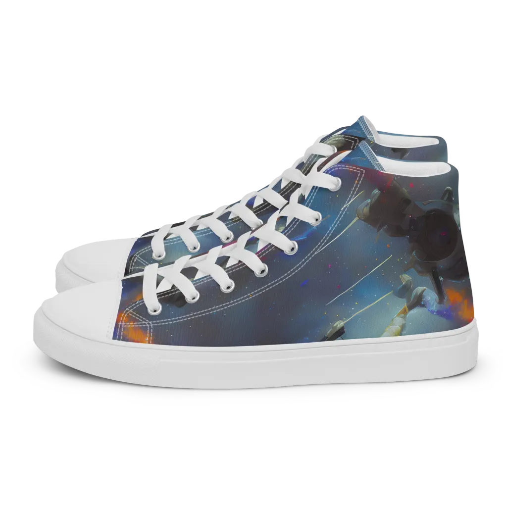 Gravity's Palette on Women's High Top Canvas Shoes — Left