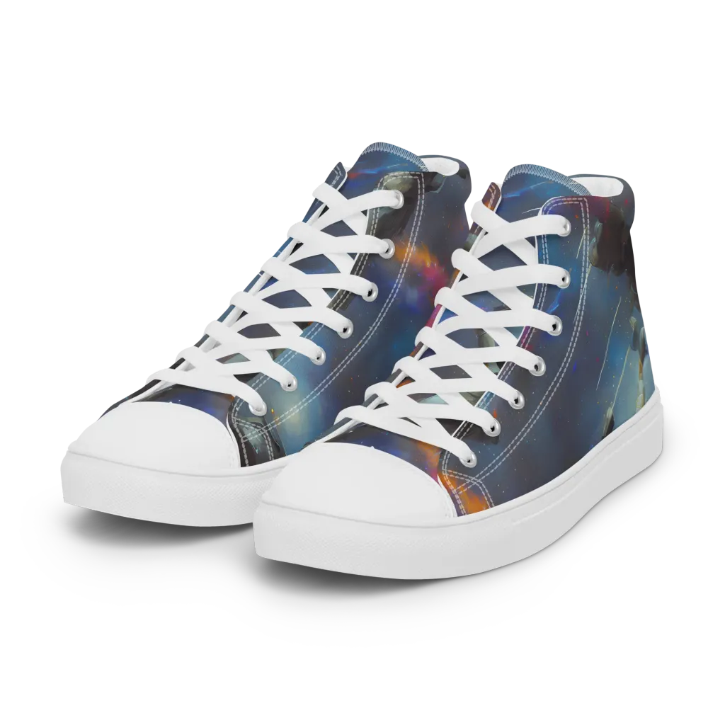 Gravity's Palette on Women's High Top Canvas Shoes — Left Front