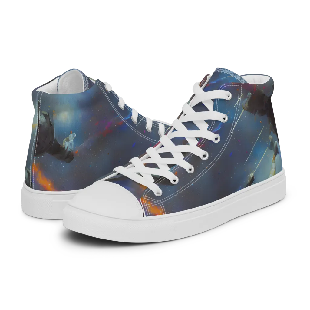 Gravity's Palette on Women's High Top Canvas Shoes — Left