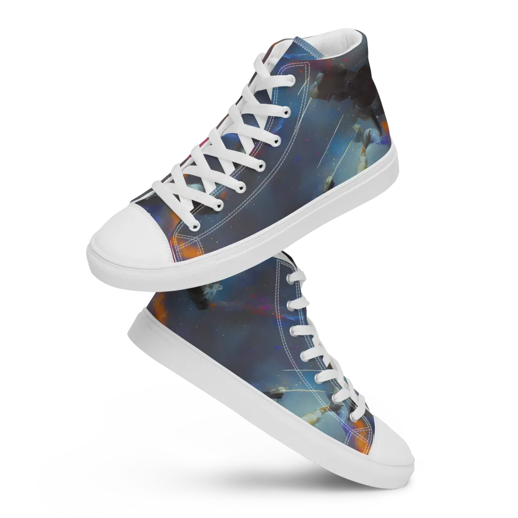 Gravity's Palette on Women's High Top Canvas Shoes — Front