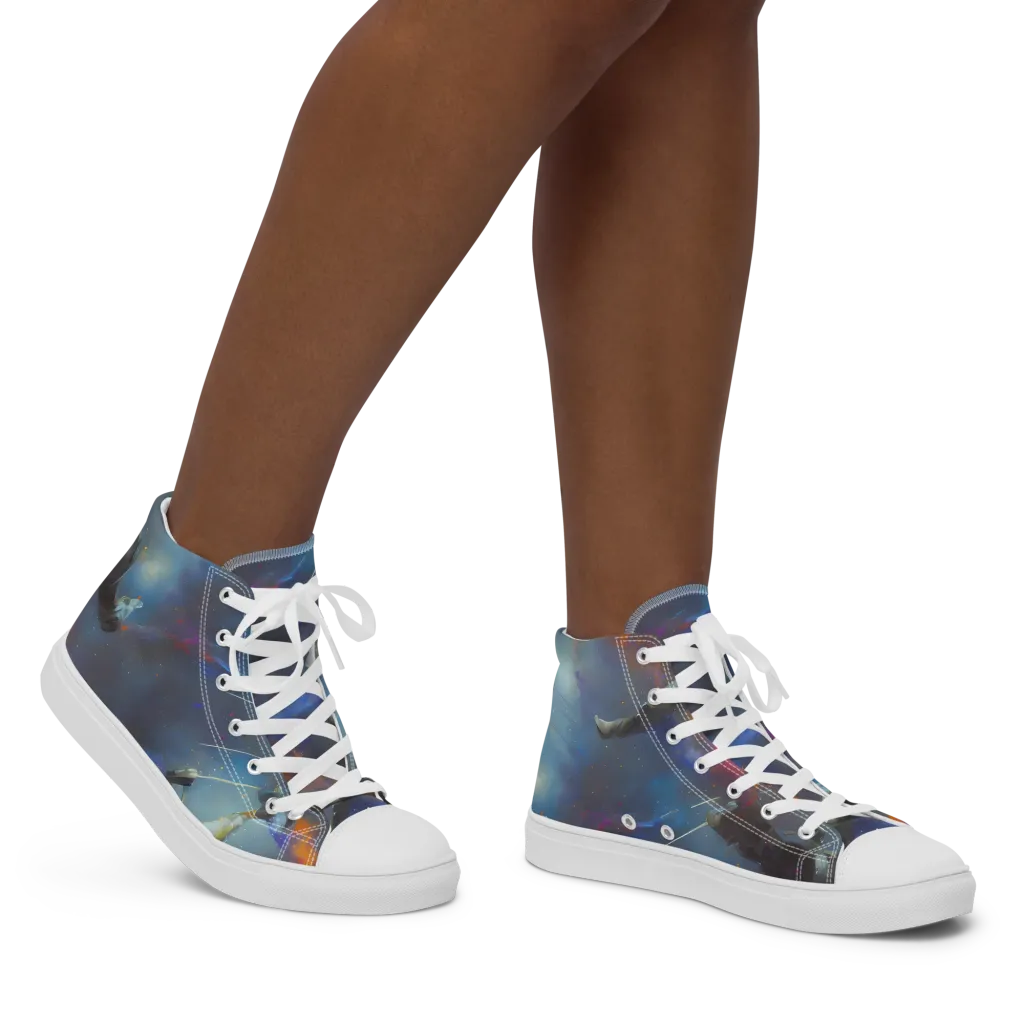 Gravity's Palette on Women's High Top Canvas Shoes — Right