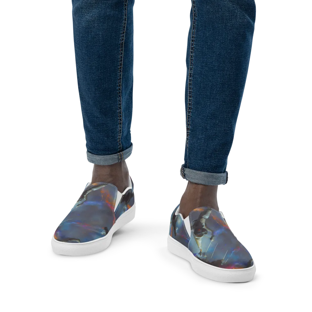 Gravity's Palette on Men's Slip-On Canvas Shoes — Front